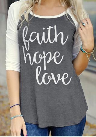 Faith Hope Love Baseball T-Shirt