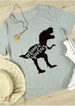 Mamasaurus Dinosaur O-Neck T-Shirt