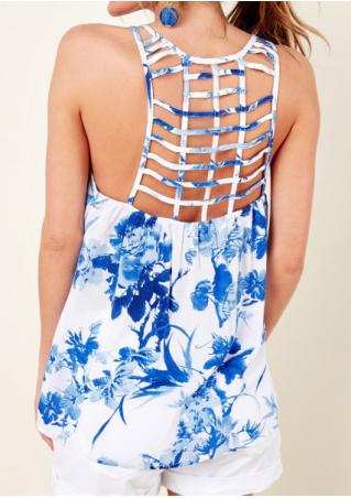 Vacation Mode Floral Hollow Out Camisole