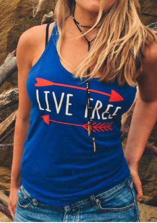 Live Free Arrow Tank without Necklace