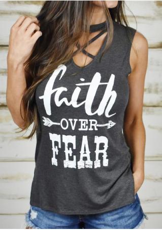 Faith Over Fear Arrow Criss-Cross Tank