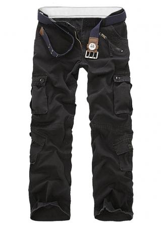 Solid Cargo Pants without Belt