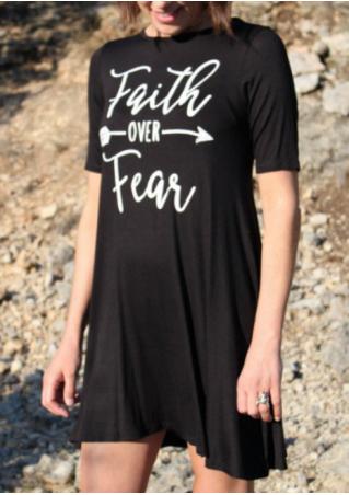 Faith Over Fear Arrow Mini Dress