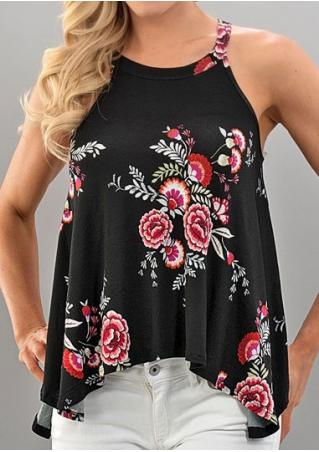 Floral Asymmetric Tank