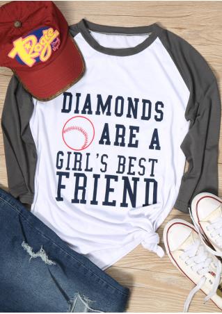 Diamonds Are A Girl's Best Friend Baseball T-Shirt