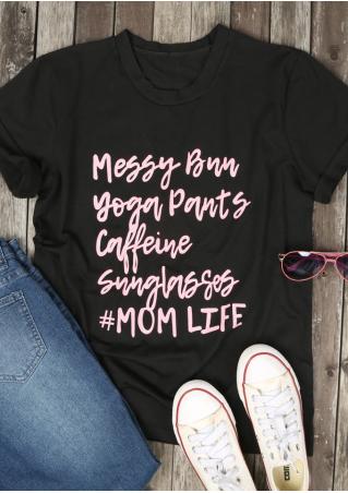 Yoga Pants Caffeine Sunglasses Mom Life T-Shirt