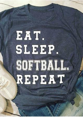 Eat Sleep Softball Repeat T-Shirt