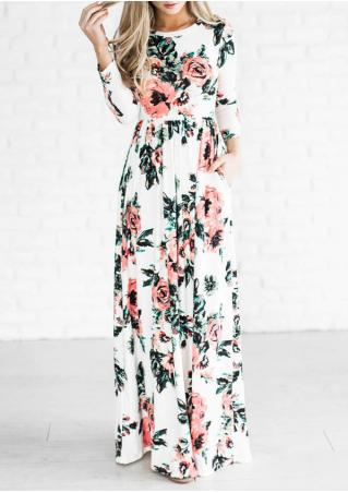 Floral Maxi Dress without Necklace