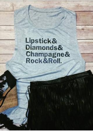 Lipstick & Diamonds & Champagne & Rock & Roll Tank