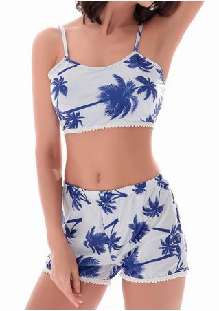 Coconut Tree Printed Bikini Set