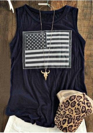 American Flag Tank without Necklace