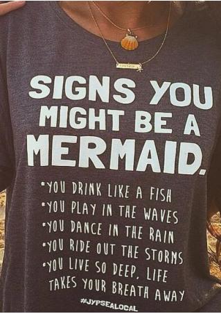 Signs You Might Be A Mermaid T-Shirt without Necklace