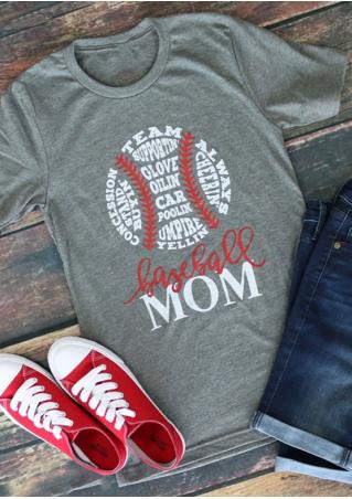 Baseball Mom O-Neck T-Shirt