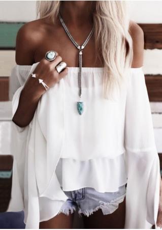 Solid Off Shoulder Blouse without Necklace