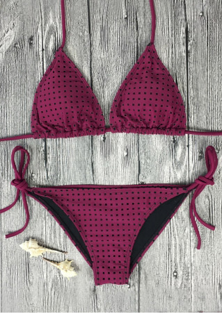 Printed Halter Tie Bikini Set