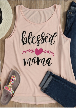 Blessed Mama Leaf Heart Tank