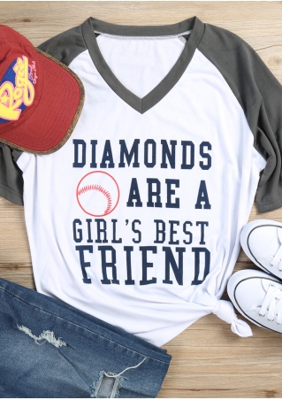 Diamonds Are A Girl's Best Friend Baseball T-Shirt
