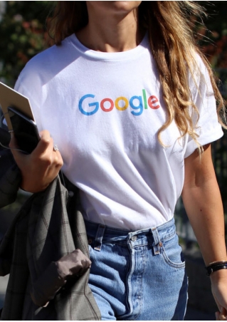 Google Printed O-Neck Short Sleeve T-Shirt