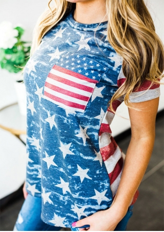 American Flag Pocket Short Sleeve T-Shirt