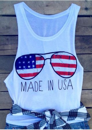 Made In USA American Flag Glasses Tank