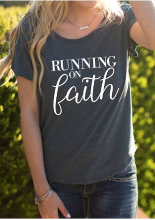 Running On Faith O-Neck T-Shirt without Necklace