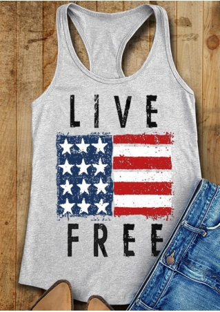Live Free American Flag Tank