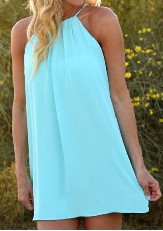 Solid Sleeveless Casual Mini Dress