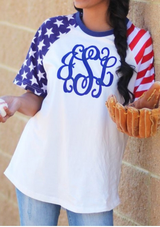 American Flag Baseball T-Shirt