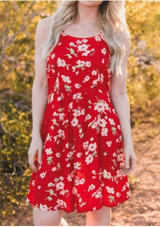 Floral Spaghetti Strap Casual Dress