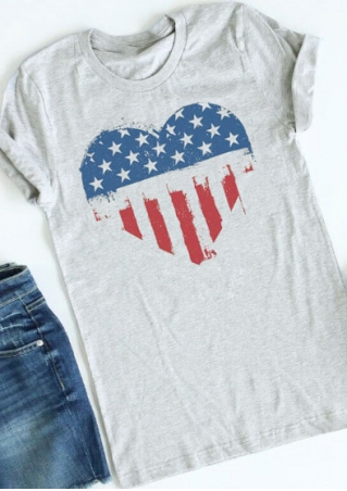 American Flag Heart T-Shirt