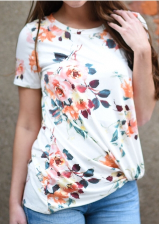 Floral O-Neck Short Sleeve T-Shirt
