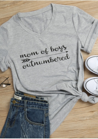 Mom Of Boys Outnumbered Arrow T-Shirt