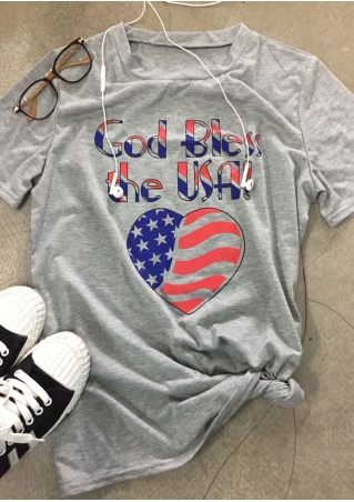 God Bless The USA Heart T-Shirt