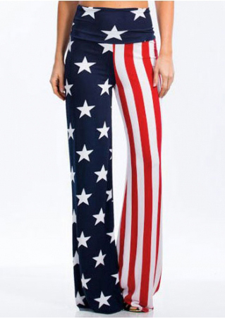 American Flag High Waist Wide Leg Pants