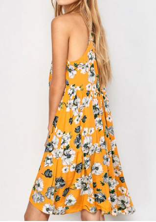 Floral Sleeveless Casual Mini Dress