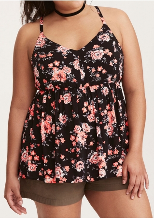 Floral V-Neck Camisole without Necklace