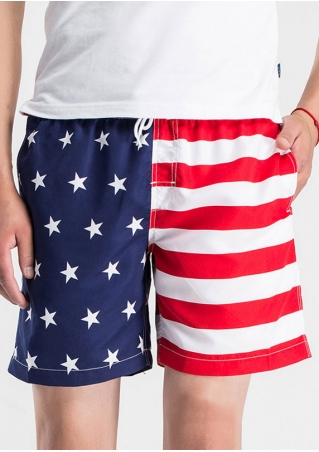 American Flag Star Pocket Shorts