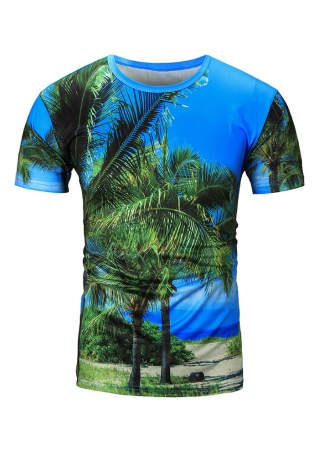 3D Coconut Tree Printed T-Shirt