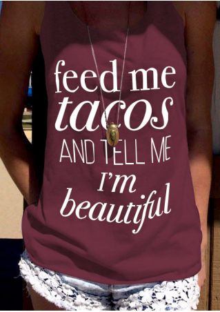 Feed Me Tacos And Tell Me I'm Beautiful Tank without Necklace