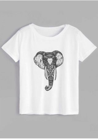 Elephant O-Neck Short Sleeve T-Shirt
