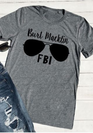 FBI Glasses O-Neck Casual T-Shirt