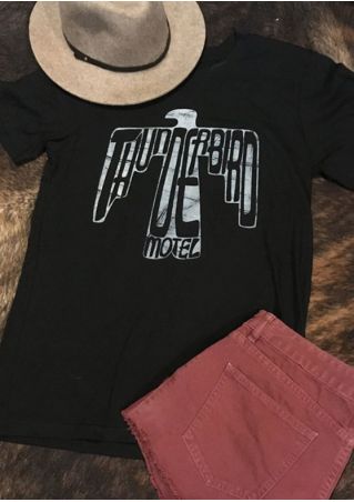 Thunder Bird Motel Eagle Printed T-Shirt