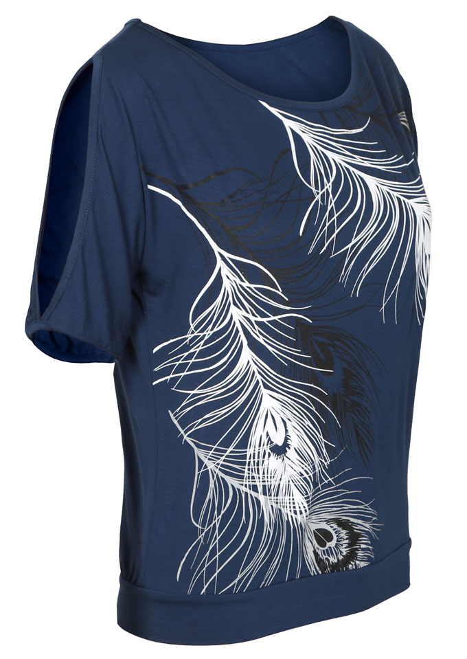 Peacock Feather Short Sleeve T Shirt Fairyseason