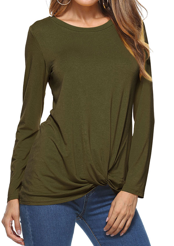 green ruched shirt