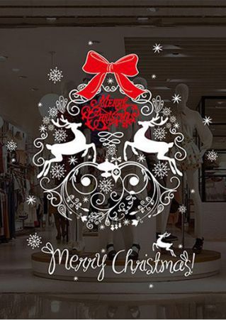 Merry Christmas Reindeer Snowflake Wall Sticker