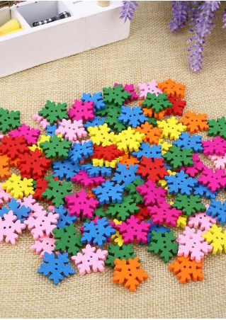 100Pcs/Set Christmas Snowflake Buttons Xmas Sewing Buckle