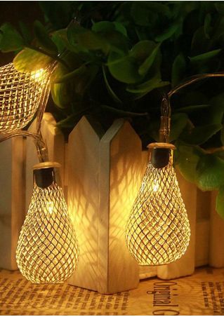 Christmas Decor Water Drop Hollow Out String Light