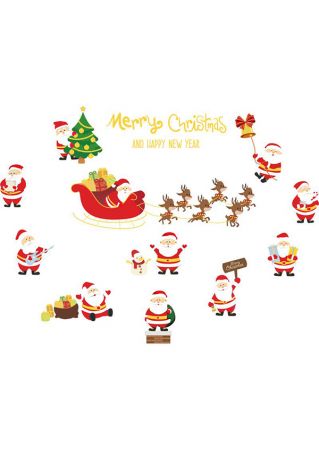 Christmas Santa Claus & Reindeer Wall Sticker