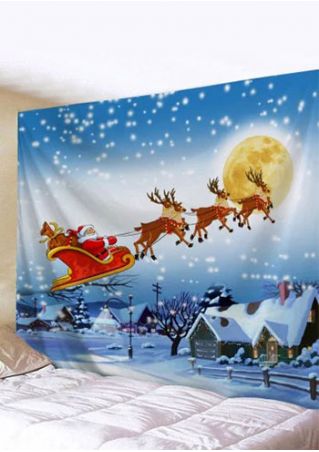 Christmas Santa Clause Reindeer Wall Tapestry