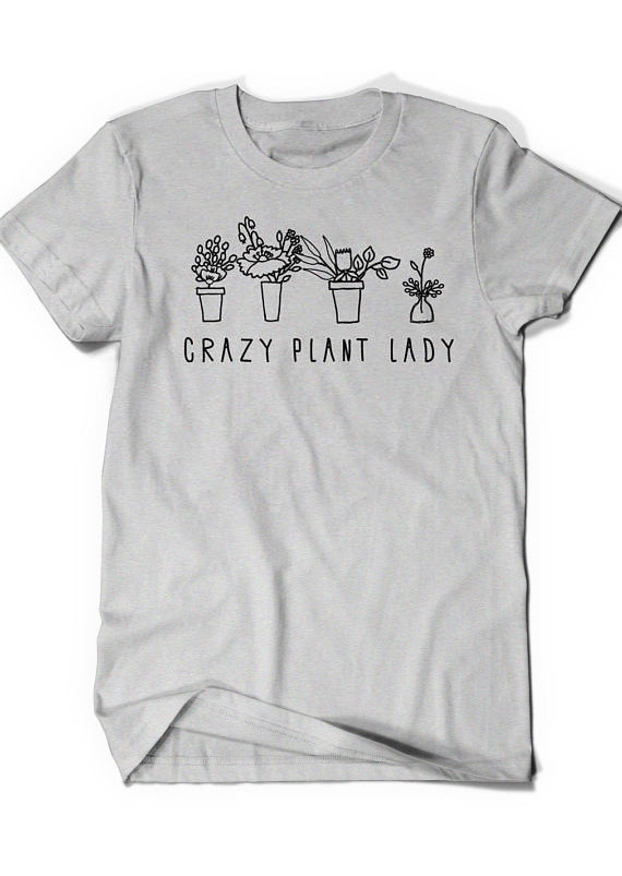 Crazy Plant Lady ONeck TShirt Fairyseason